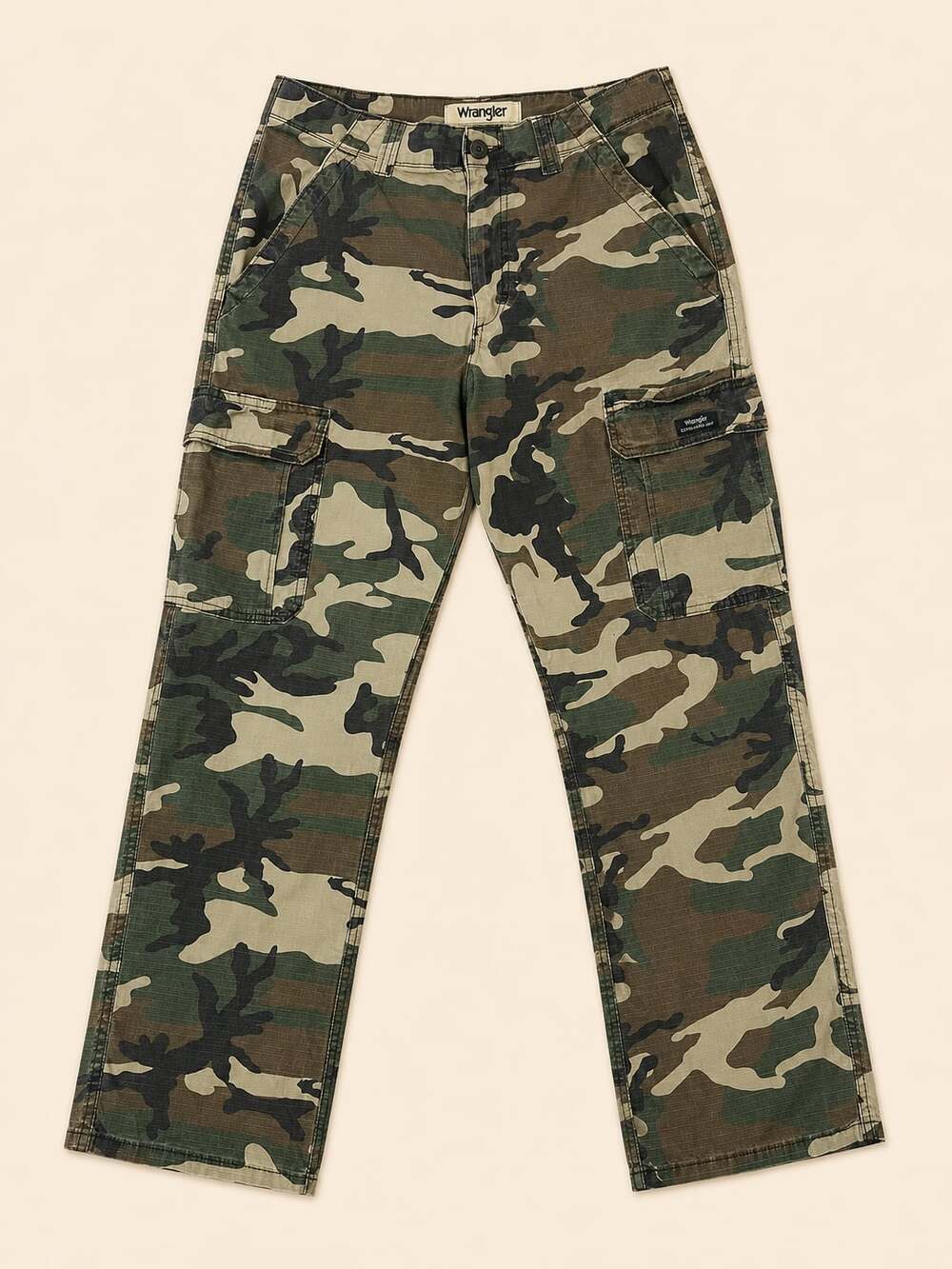 Wrangler Camo Cargo Pants 30x30 Y2K Military Grunge Utility Streetwear